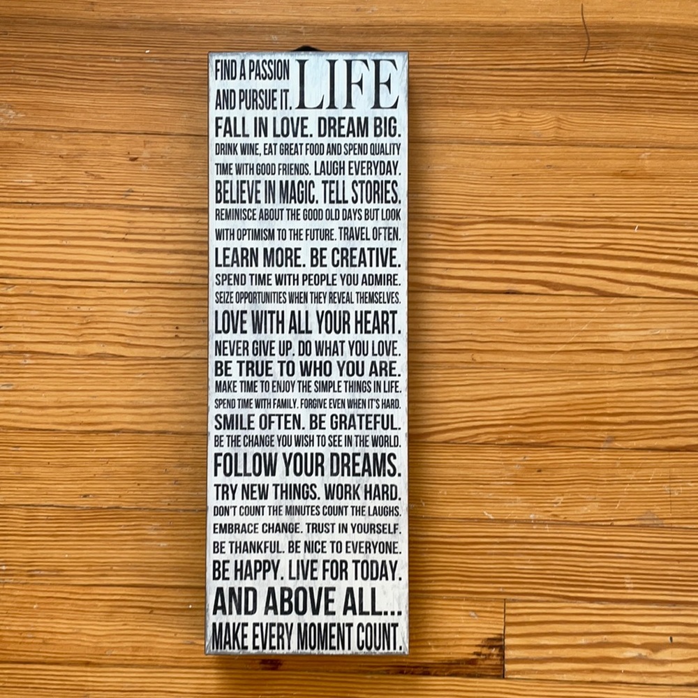 Vertical Rectangular Inspirational ‘LIFE’ Art
